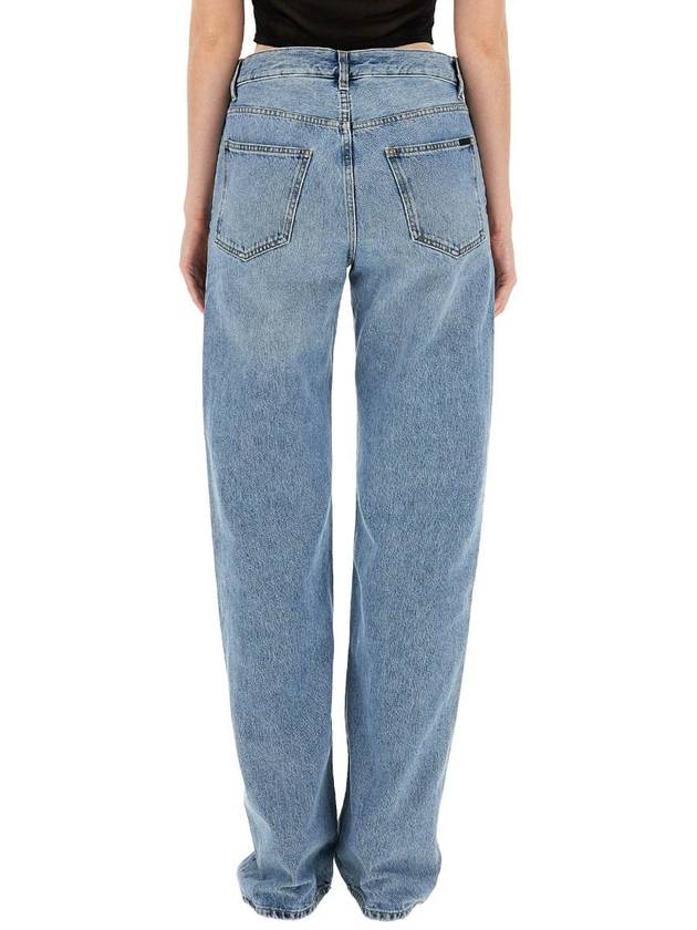 Loose Fit Denim Straight Pants Blue - SAINT LAURENT - BALAAN 4