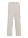 Regular Fit Cargo Cotton Canvas Straight Pants Beige - STONE ISLAND - BALAAN 2