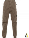 Stretch Cotton Cargo Straight Pants Brown - STONE ISLAND - BALAAN 2