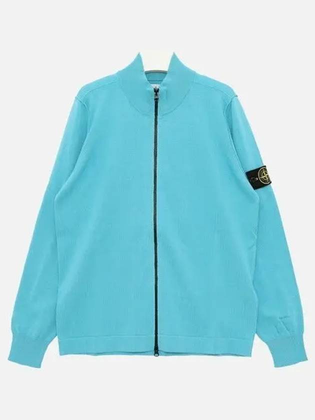 Soft Cotton Knit Zip-Up Jacket Blue - STONE ISLAND - BALAAN 2