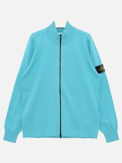 Soft Cotton Knit Zip-Up Jacket Blue - STONE ISLAND - BALAAN 2