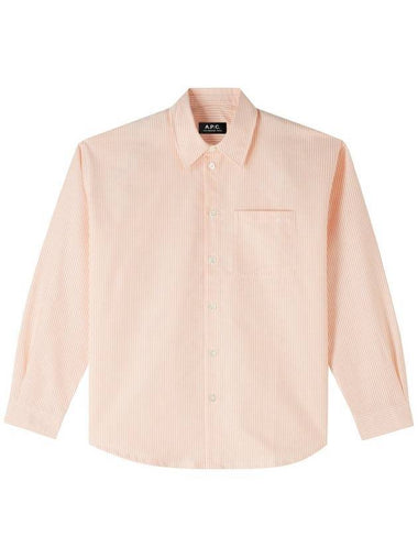 Boyfriend Long Sleeve Shirt Pink - A.P.C. - BALAAN 1