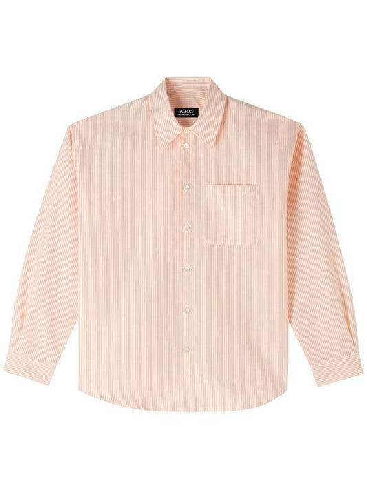 Boyfriend Long Sleeve Shirt Pink - A.P.C. - BALAAN 1