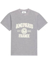 Paris Logo Short Sleeve T-Shirt Grey - AMI - BALAAN 1