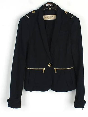 Smith Market Used Luxury Navy Jacket Women s Clothing - BURBERRY - BALAAN 1