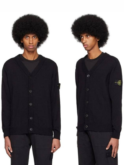 Waffen V-neck Cardigan Black - STONE ISLAND - BALAAN 2