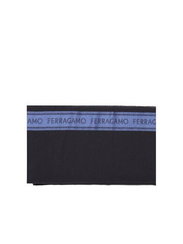 Lettering Logo Scarf Dark Grey - SALVATORE FERRAGAMO - BALAAN 1