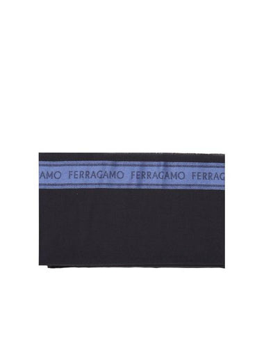 Lettering Logo Scarf Dark Grey - SALVATORE FERRAGAMO - BALAAN 1