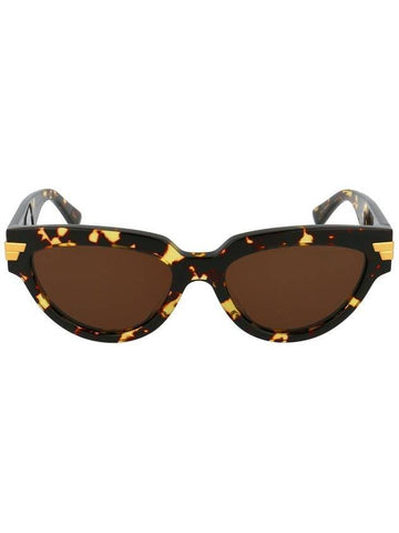 Eyewear Gold Logo Cat Eye Sunglasses Havana - BOTTEGA VENETA - BALAAN 1