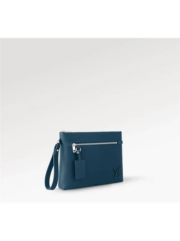 Takeoff Leather Pouch Bag Blue - LOUIS VUITTON - BALAAN 3