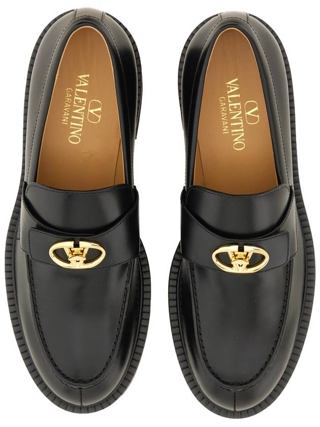 V Logo Locker Loafers Black - VALENTINO - BALAAN 4