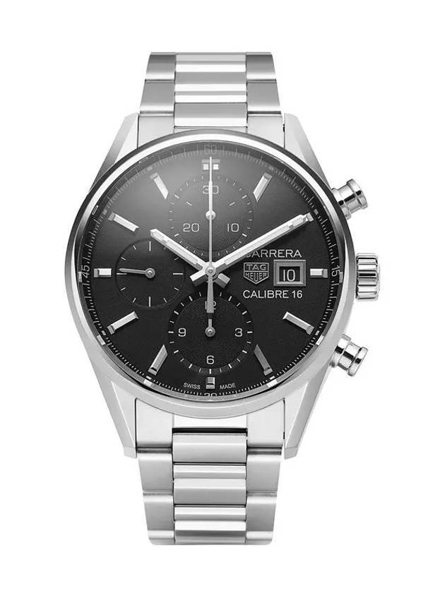 Men's Carrera Automatic Metal Watch Silver - TAG HEUER - BALAAN.