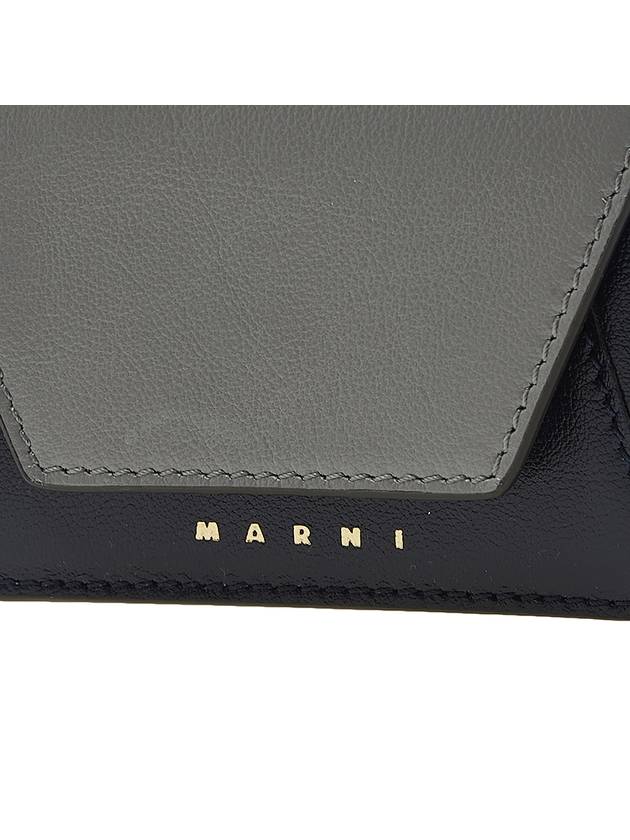 Logo Leather Half Wallet Grey - MARNI - BALAAN 7