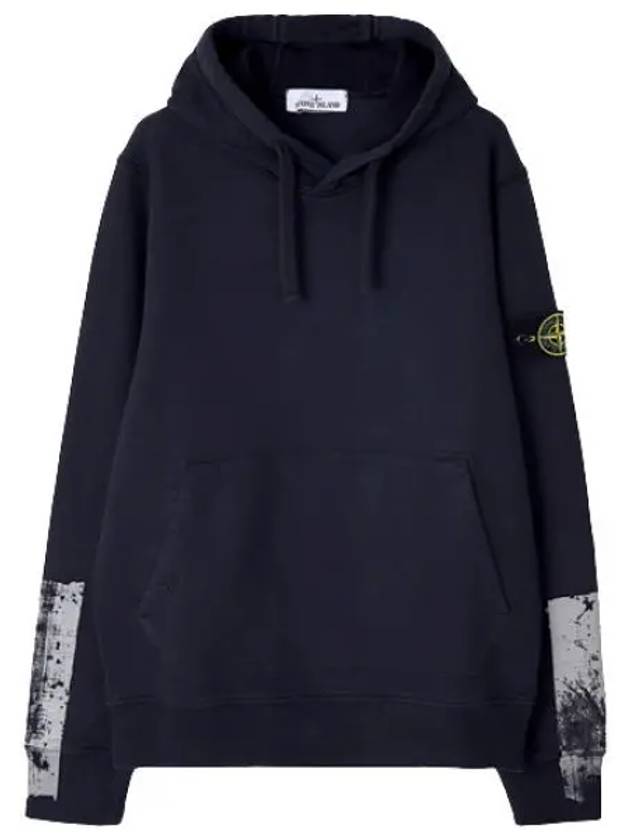 Tape Four Print Brushed Cotton Fleece Hoodie Regular Fit Men - STONE ISLAND - BALAAN 1