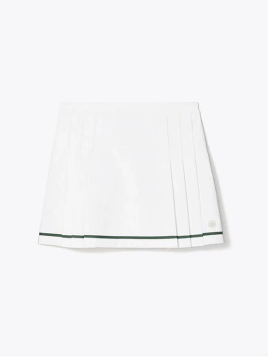 Tech Twill Pleated Tennis Skirt Evergreen White - TORY BURCH - BALAAN 2