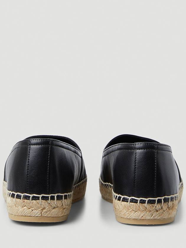 Leather Espadrilles Black - SAINT LAURENT - BALAAN 4