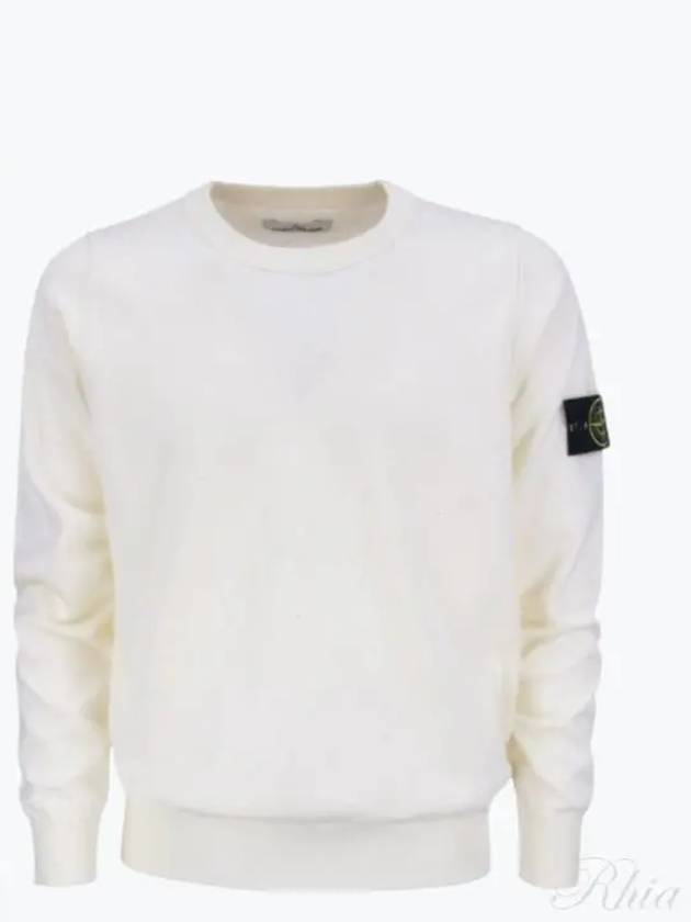 Crewneck Soft Cotton Knit Top White - STONE ISLAND - BALAAN 2