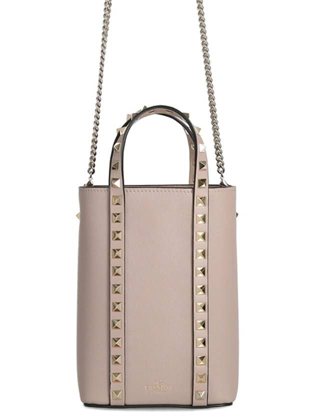 Rockstud Chain Mini Tote Bag Pink - VALENTINO - BALAAN 2