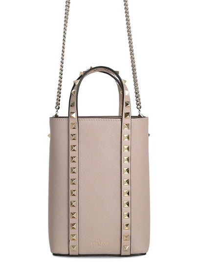 Rockstud Chain Mini Tote Bag Pink - VALENTINO - BALAAN 2