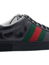 Men's Ace GG Crystal Canvas Low Top Sneakers Black - GUCCI - BALAAN 11