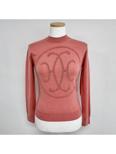 Cashmere H Lift Long Sleeve Knit Top Pink - HERMES - BALAAN 2