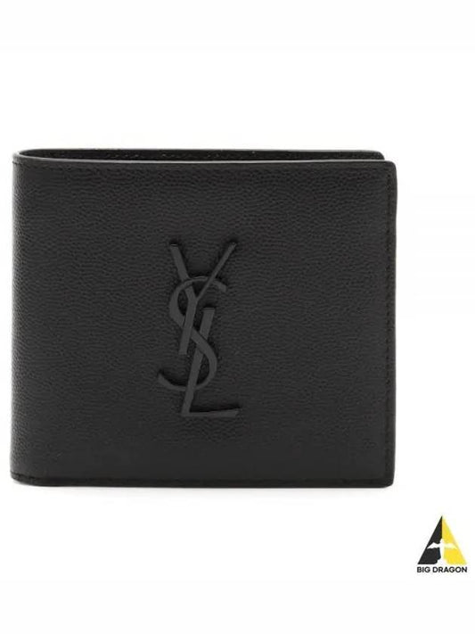 Cassandre  Leather Half Wallet Black - SAINT LAURENT - BALAAN 2