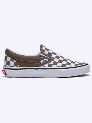 Classic Slip On Checkerboard Walnut VN0A7Q5D1NU1 - VANS - BALAAN 1