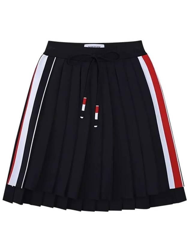 Side Stripe Dropback Mini Pleated Skirt Navy - THOM BROWNE - BALAAN 6