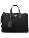 Re-Nylon Saffiano Leather Briefcase Black - PRADA - BALAAN 2