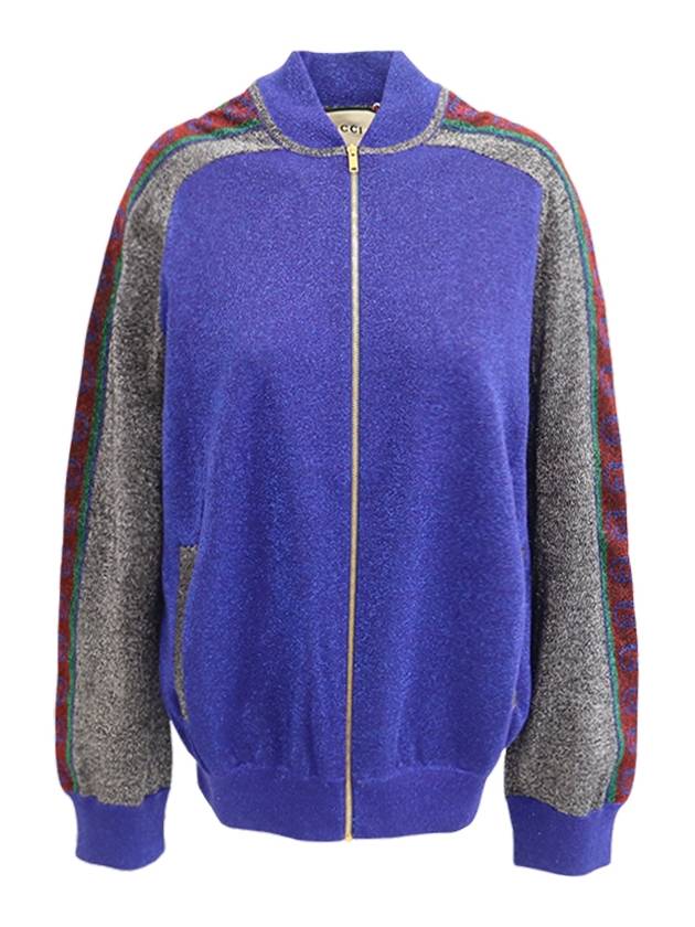 Wool Lamé Bomber Jacket Blue - GUCCI - BALAAN 2