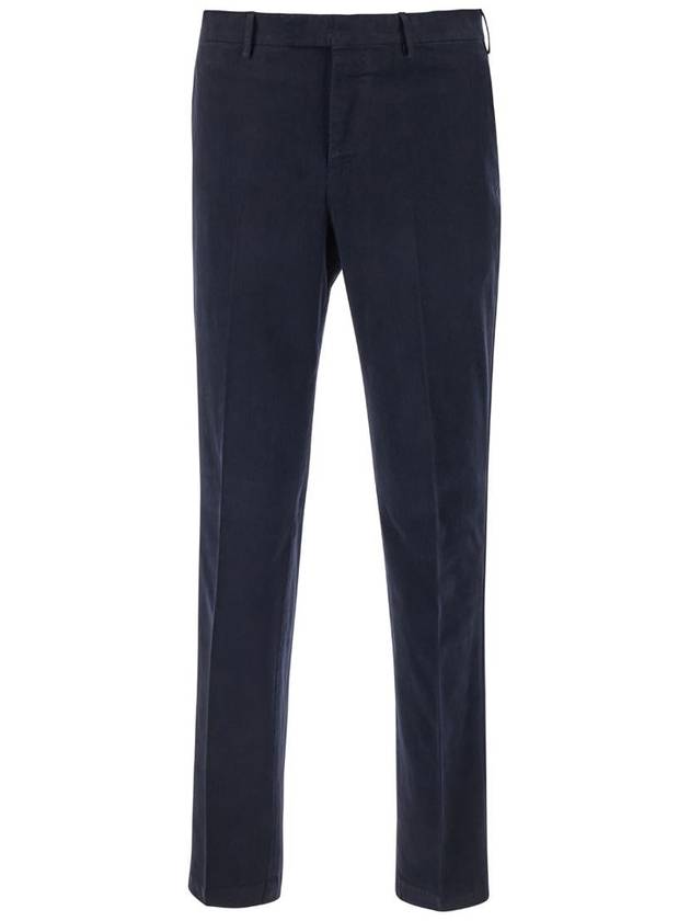 Dark Blue Slim Pants With Concealed Closure In Cotton Man - PT TORINO - BALAAN 1