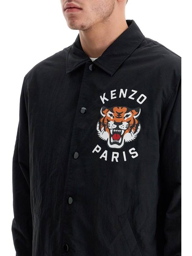 Lucky Tiger Quilted Coach Jacket Black - KENZO - BALAAN 5