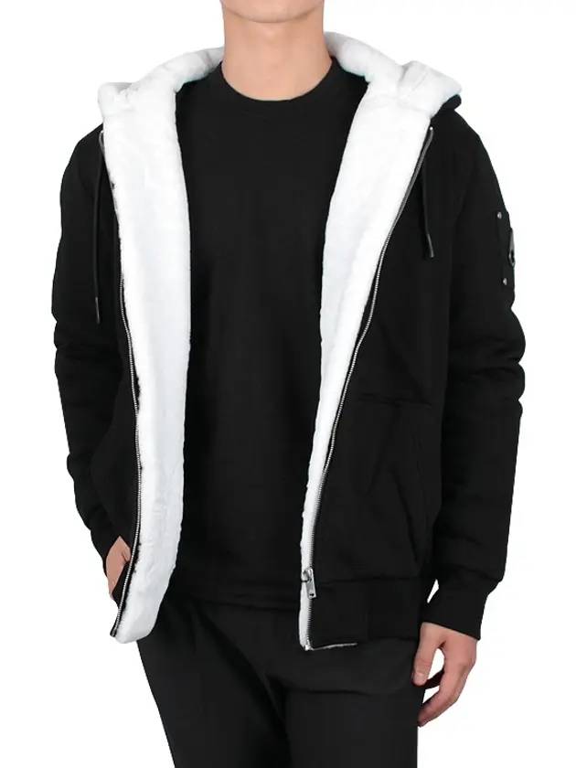 Classic Bunny Zip Up Hoodie White Lining Black - MOOSE KNUCKLES - BALAAN 3