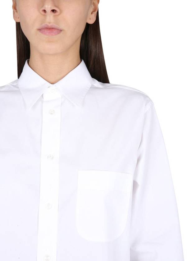 Pocket Cotton Long Sleeve Shirt White - MAISON MARGIELA - BALAAN 5