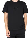 Micro Logo Print Short Sleeve T-Shirt Black - MSGM - BALAAN 8