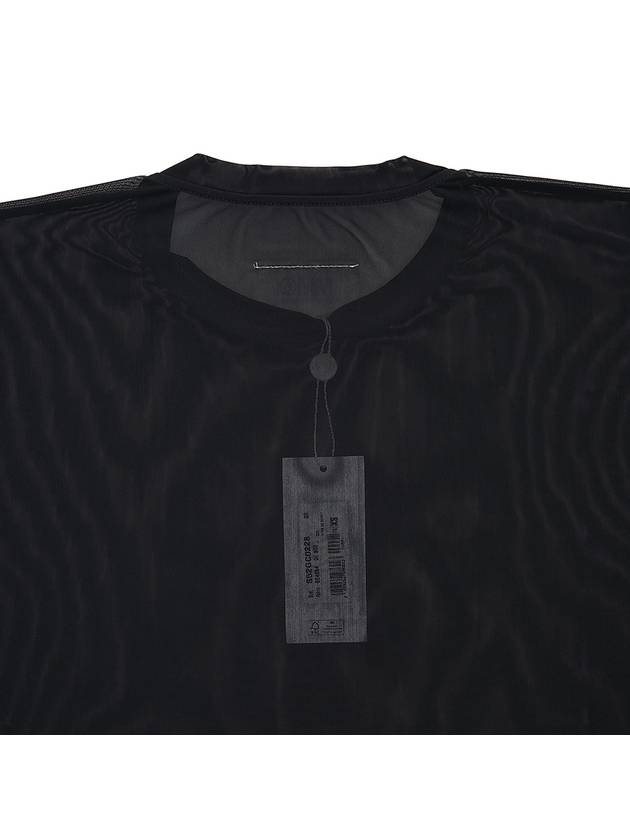 Logo Printed See-Through Short Sleeved T-Shirt Black - MAISON MARGIELA - BALAAN 8