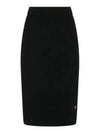 Women's Embroidered Logo Wool Pencil Skirt Black - VIVIENNE WESTWOOD - BALAAN 2