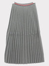 Cotton Stripe Pleated Skirt Grey - THOM BROWNE - BALAAN 2