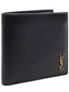 Tiny Monogram Half Wallet Black Gold - SAINT LAURENT - BALAAN 4