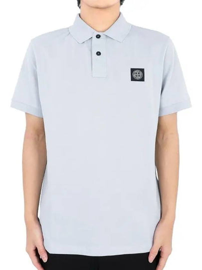 Pique Stretch Cotton Short Sleeve Polo Shirt Blue - STONE ISLAND - BALAAN 2