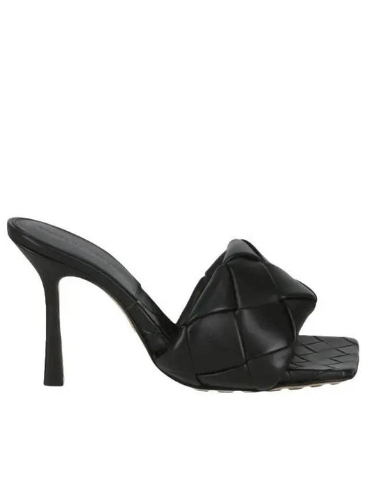 Lido Intrecciato Sandal Heels Black - BOTTEGA VENETA - BALAAN 2