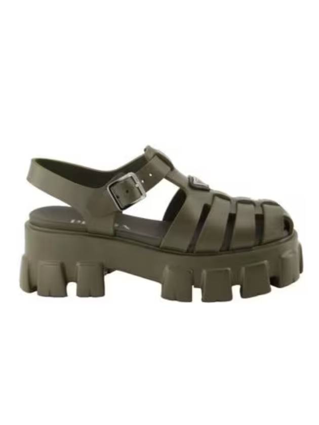 Monolith Rubber Sandals Military Green - PRADA - BALAAN 1