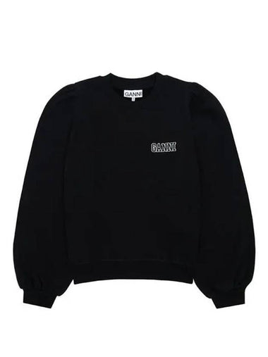 Women's Software Isoli Puff Shoulder Sweatshirt Black - GANNI - BALAAN 1