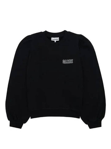 Women's Software Isoli Puff Shoulder Sweatshirt Black - GANNI - BALAAN 1