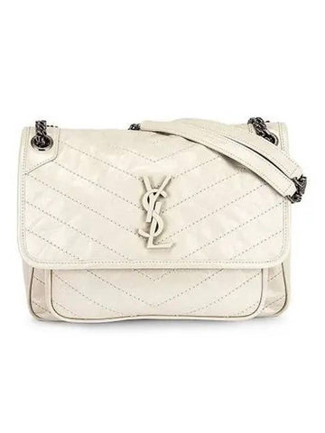 Shoulder Bag Women Nikki Vintage Storm Medium Beige - SAINT LAURENT - BALAAN 1