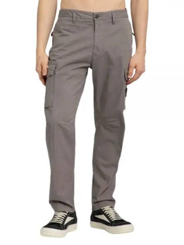 Compass Badge Gabardine Cargo Straight Pants Dove Grey - STONE ISLAND - BALAAN 2