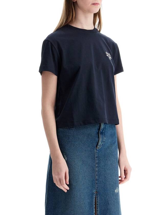 Boxy Rue Madame Short Sleeve T-Shirt Navy - A.P.C. - BALAAN 3