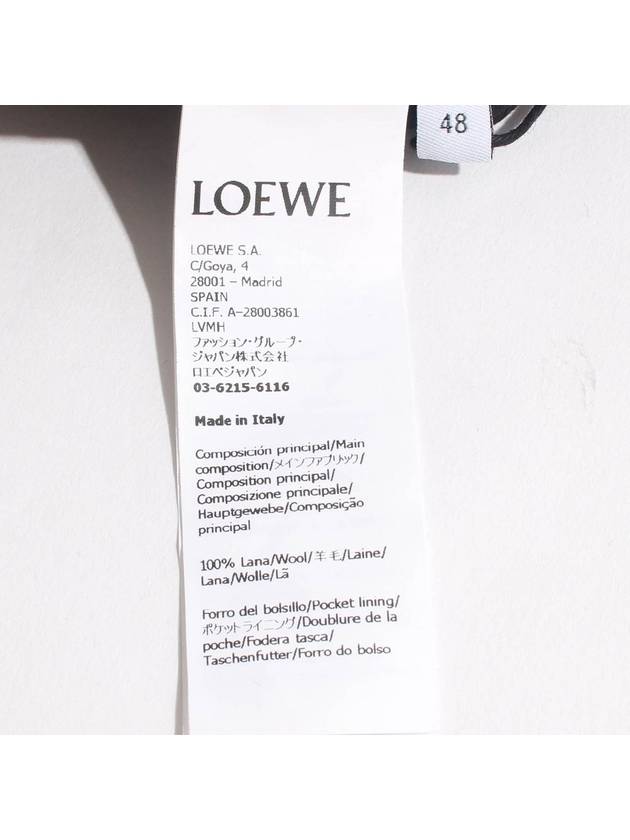 Logo Patch Wool Wide Pants Black - LOEWE - BALAAN 6