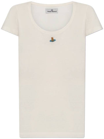 ORB Lollo Short Sleeve T-Shirt White - VIVIENNE WESTWOOD - BALAAN 1