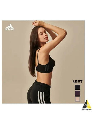 adidas UNDERWEAR No Wire Airbrick 3S Bra Panties A SET - ADIDAS - BALAAN 1